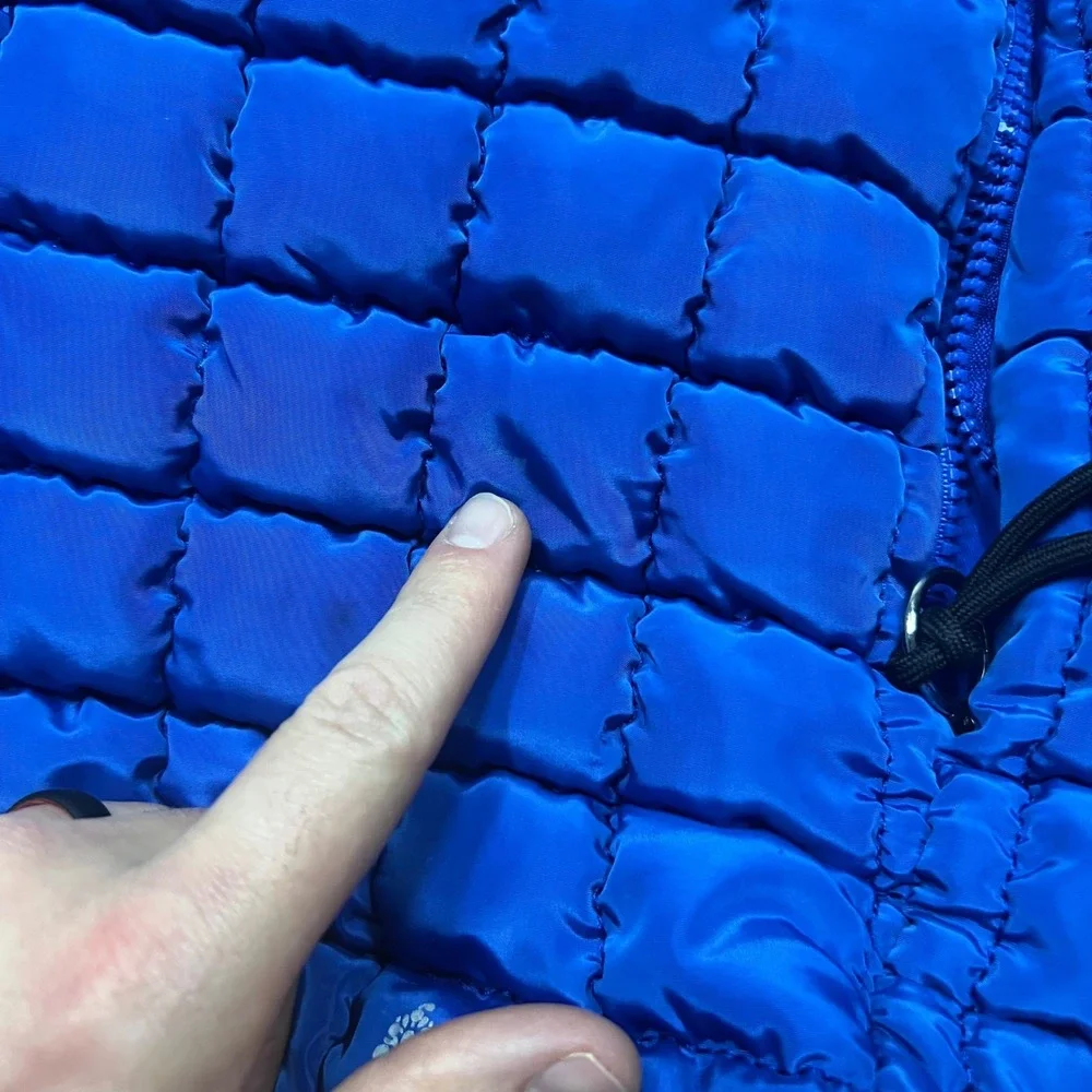 Free People FP Movement Quilted Carryall Puffer Bag Royal Blue Hobo Tote 20x23